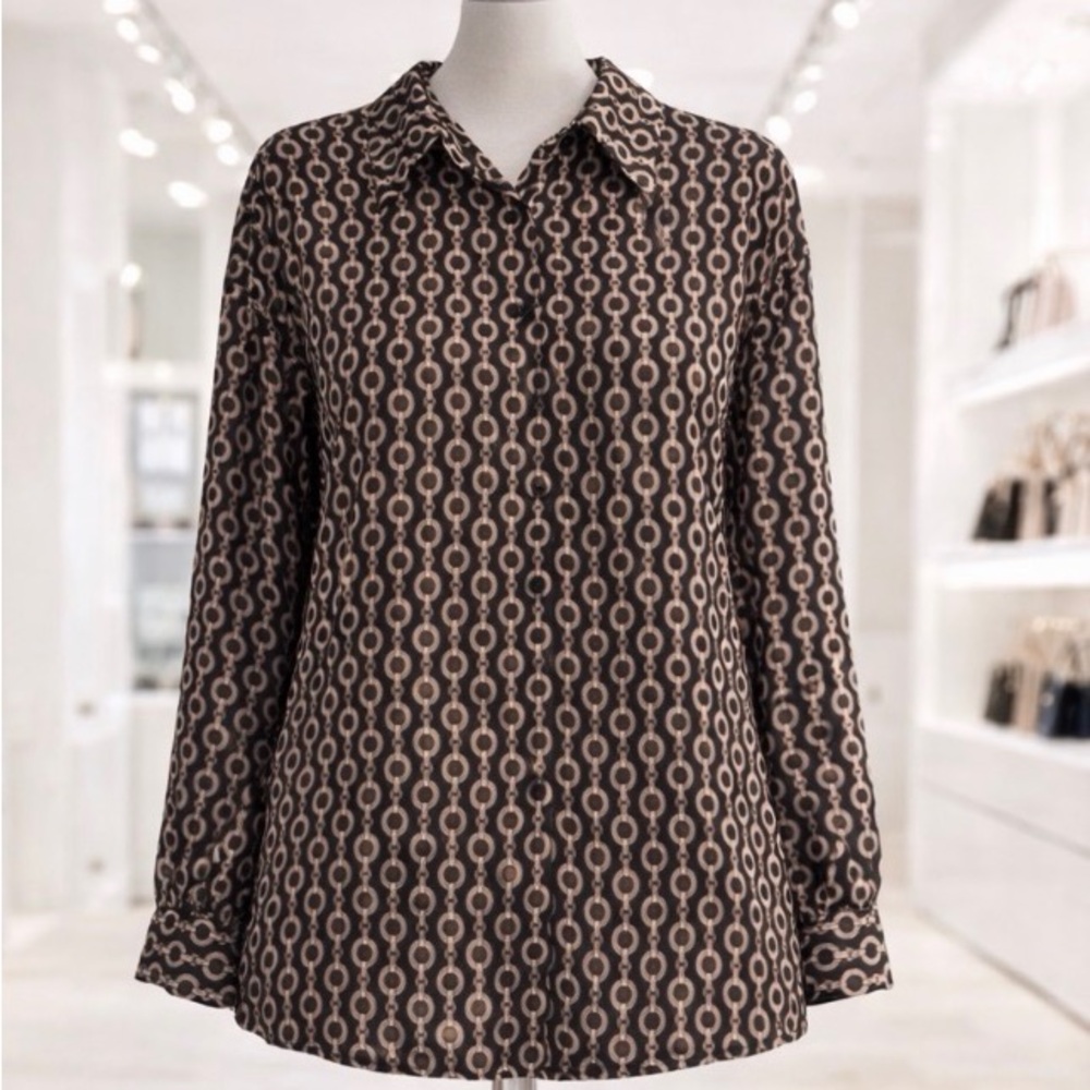 Trendy Silky Patterned Blouse 1X